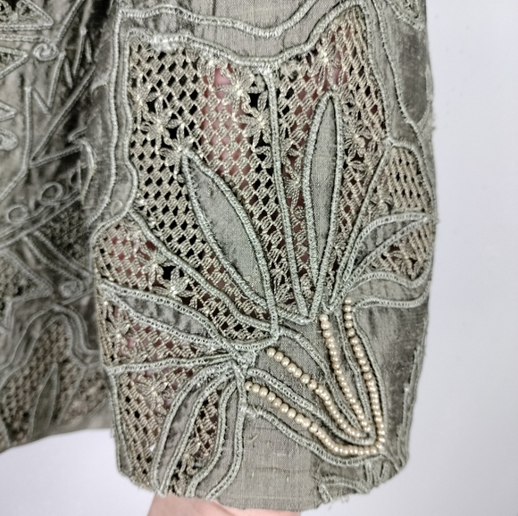Vintage Sandy Starkman Olive Green Embroidered/Embellished Cropped Jacket Sz. S - Picture 5 of 11